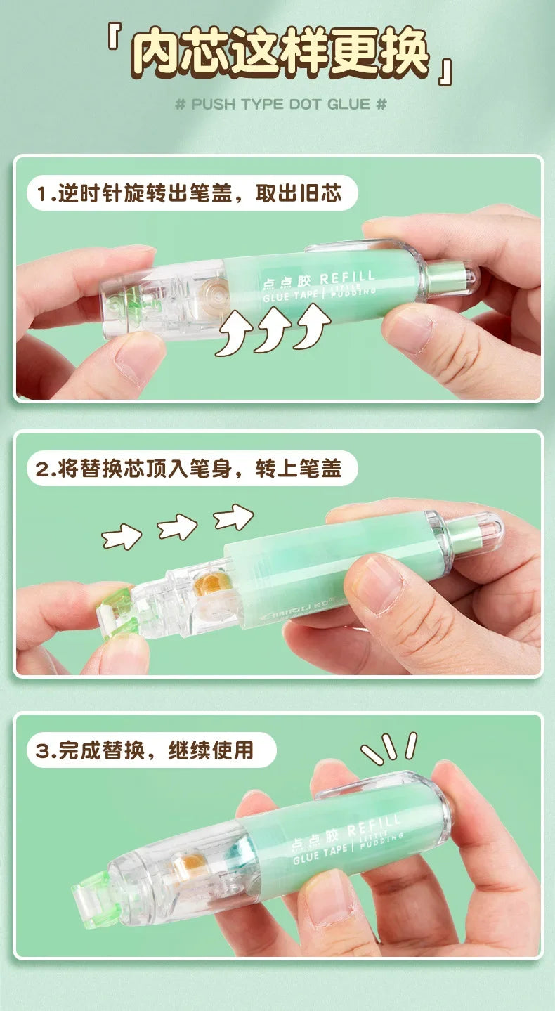 Journamm 5m*6mm Cute Dots Glue Tape DIY Scrapbooking Collage Photo Album School Stationery Double Sided Adhesive Roller Tape Beauty World Shop