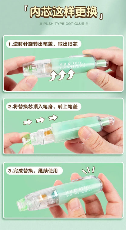 Journamm 5m*6mm Cute Dots Glue Tape DIY Scrapbooking Collage Photo Album School Stationery Double Sided Adhesive Roller Tape Beauty World Shop