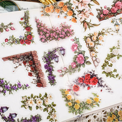 30 Pcs Flowers Corner Stickers PET sticker package DIY diary decoration sticker album scrapbooking Junk Journal Beauty World Shop