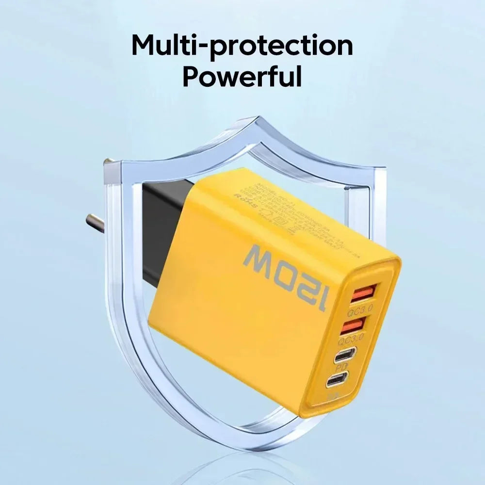 Total 120W Phone Charger Fast Charging Quick Charger PD USB Type C Wall Adapter For iPhone 16 15 Xiaomi 14 Huawei Redmi Oneplus Beauty World Shop