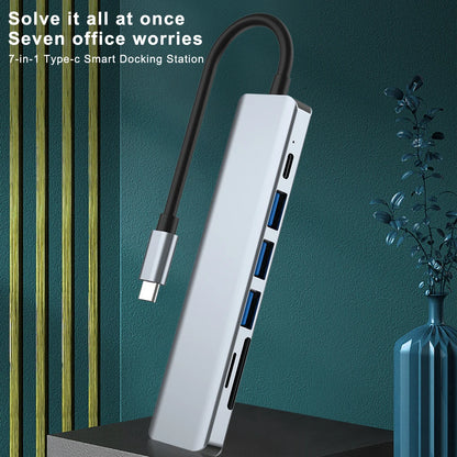7 In 1 Type C Usb Hub Seven In One Type C 4k 30hz Usb Splitter Supports All Type C Channel Computers To Usb Compatible With Hdmi Beauty World Shop