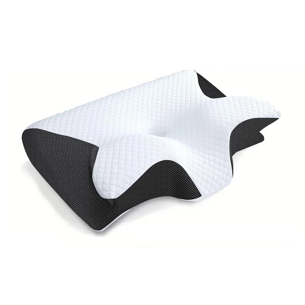 1pc Memory Foam Cervical Pillow, 2 in 1 Ergonomic Contour Orthopedic Pillow for Neck Pain, Contoured Support Pillows,Neck Pillow Beauty World Shop