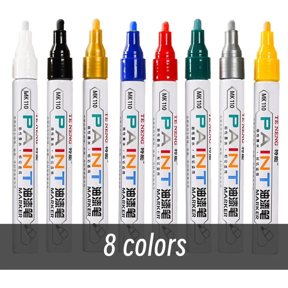 8 Colors Car Scratch Repair Paint Pen Quick Dry Touch Up Paint Repair Pen Waterproof Wheel Tyre Marker Auto Paint Marker Pens Beauty World Shop