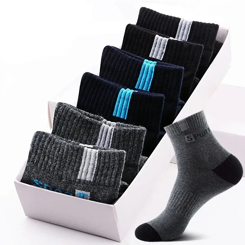 10/5/3pairs Breathable Con Sports Stockings Men Bamboo Fiber Autumn and Winter Men Socks Sweat Absorption Deodorant Business Sox Beauty World Shop