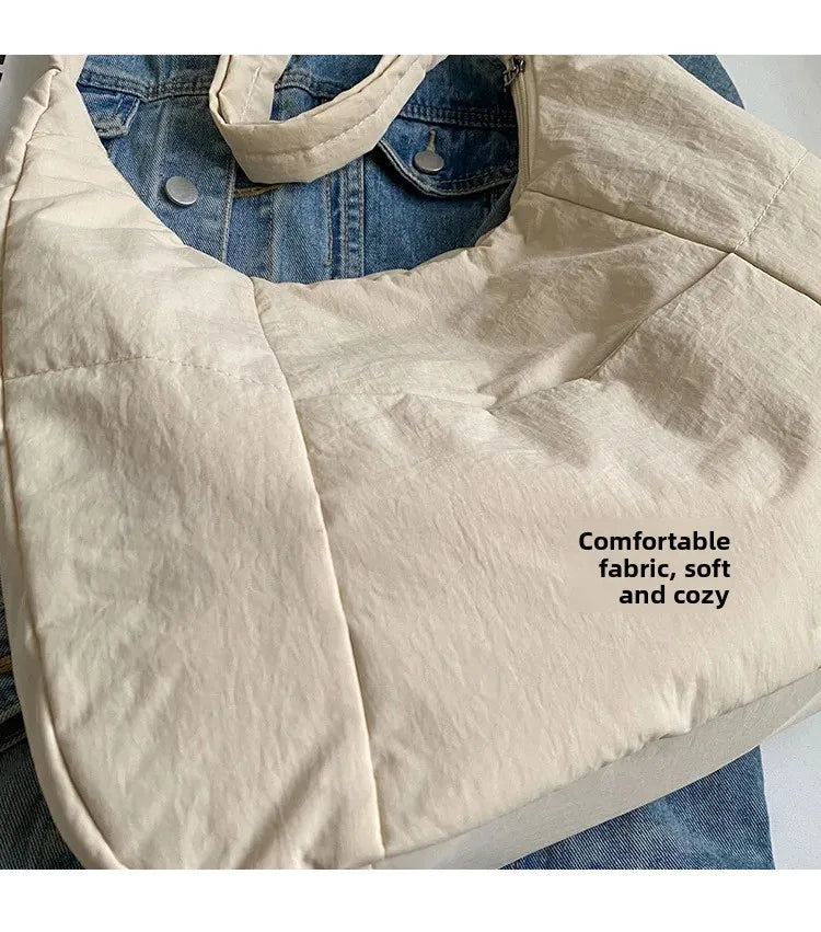Trendy Women's Soft Cloth Shoulder Bag Solid Color Student 2026 Spring Y2k Casual Style Big Handbags Crossbody Bags for Women Beauty World Shop