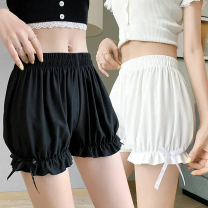 Women Lace Short Panties Imitation Silk Ruffle Bloomers Anti Exposure Safety Pants Lolita Satin Knickers Shorts Dress Pettipant Beauty World Shop