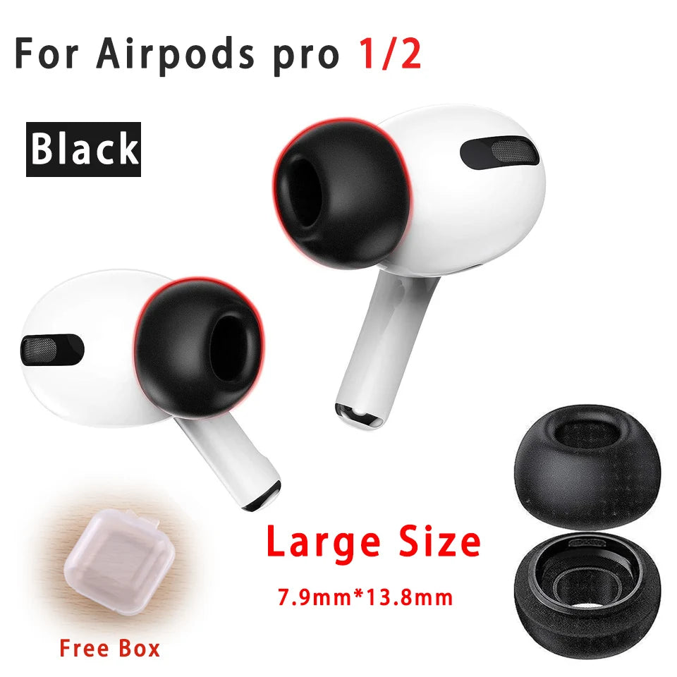 For Airpods Pro 2 Memory Foam Tips Eartips Cover S M L Size For Apple Air Pod Pods Pro 1 Ear Tips Anti Noise Ear Plugs Earbud