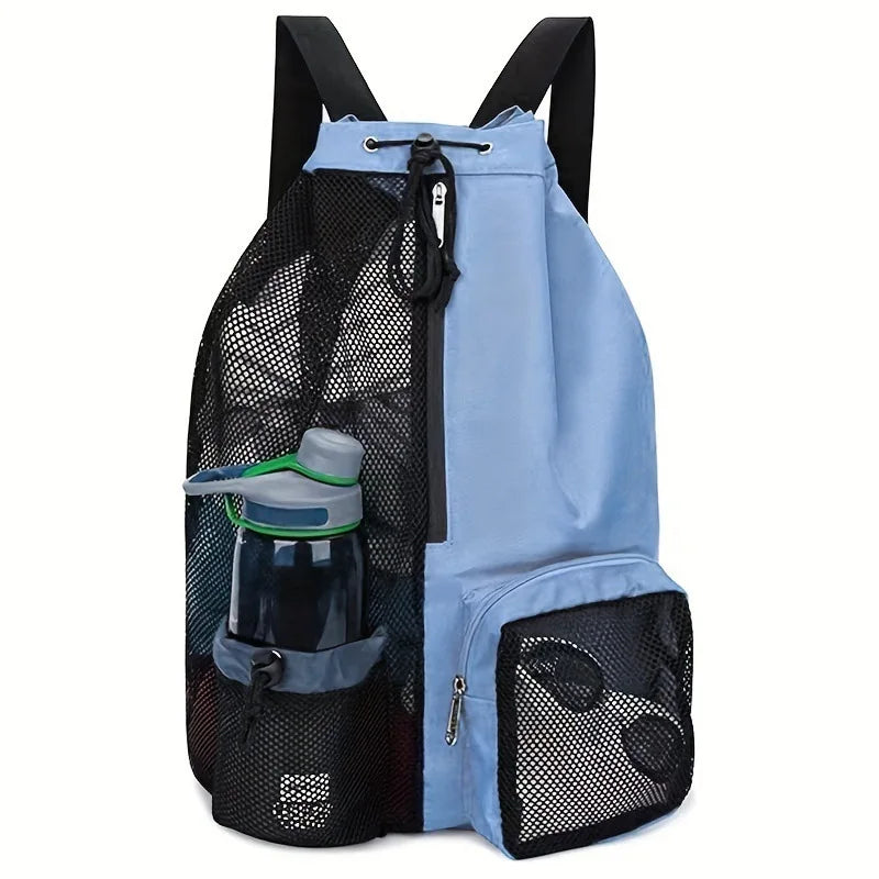 Swimming Bag Mesh Drawstring Backpack Convenient To Carry Beach Diving Backpack Wet Backpack Gym Sports Backpack Beauty World Shop