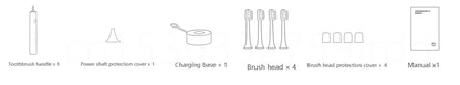 Mijia Sonic Electric Toothbrush T302 3colors 4 Brush Heads IPX8 Water Proof 360° Wireless Charging 4 Modes Cleaning Teeth Beauty World Shop