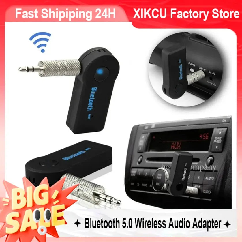 XIKCU Bluetooth Audio Receiver Stereo 3.5mm Jack AUX Bluetooth Adapter MP3 Car Transmitter Wireless Speaker Headphone Adapter Beauty World Shop