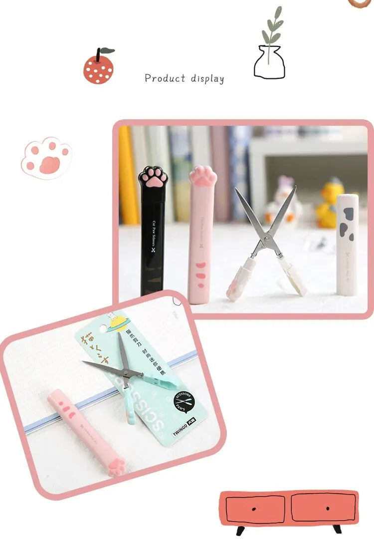 4Style Portable Folding Cat's Paw Scissors Stainless Steel Art Tool Multi-Function Pen-Shaped Scissors for Handbooks  Office Use Beauty World Shop