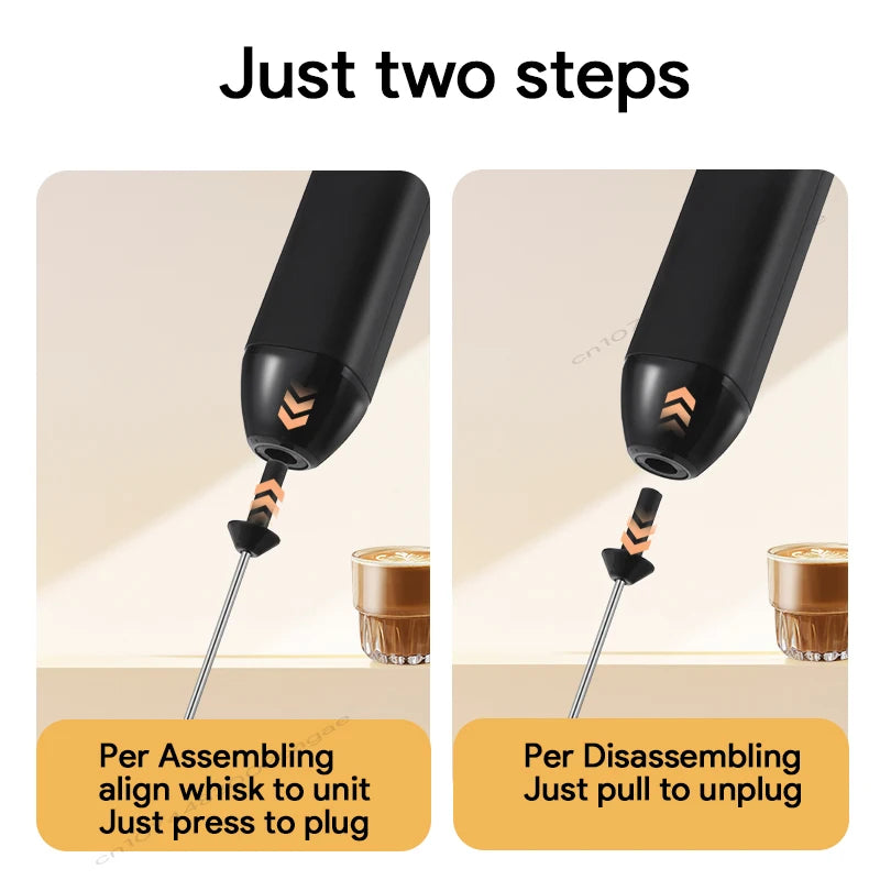 Wireless Milk Frother Electric Type-C Handheld Blender Stainless Steel Mini Coffee Maker Whisk Mixer For Coffee Cappuccino Cream Beauty World Shop