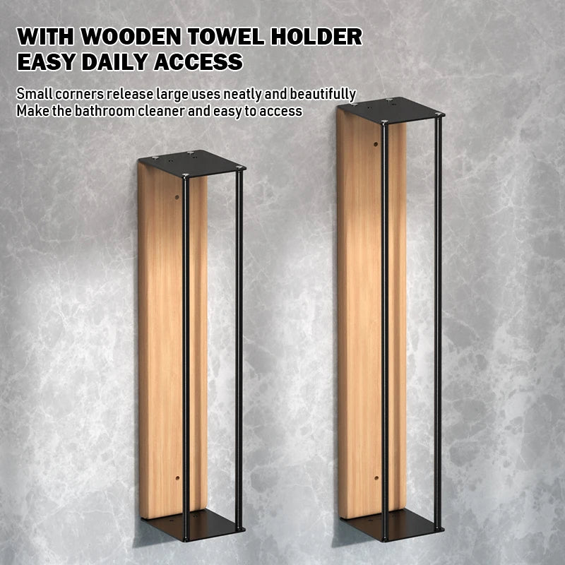 Bathroom wall mounted towel rack, bathroom decorative towel rack, towel hanging rack, roll towel storage, no drilling required Beauty World Shop