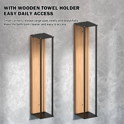Bathroom wall mounted towel rack, bathroom decorative towel rack, towel hanging rack, roll towel storage, no drilling required Beauty World Shop