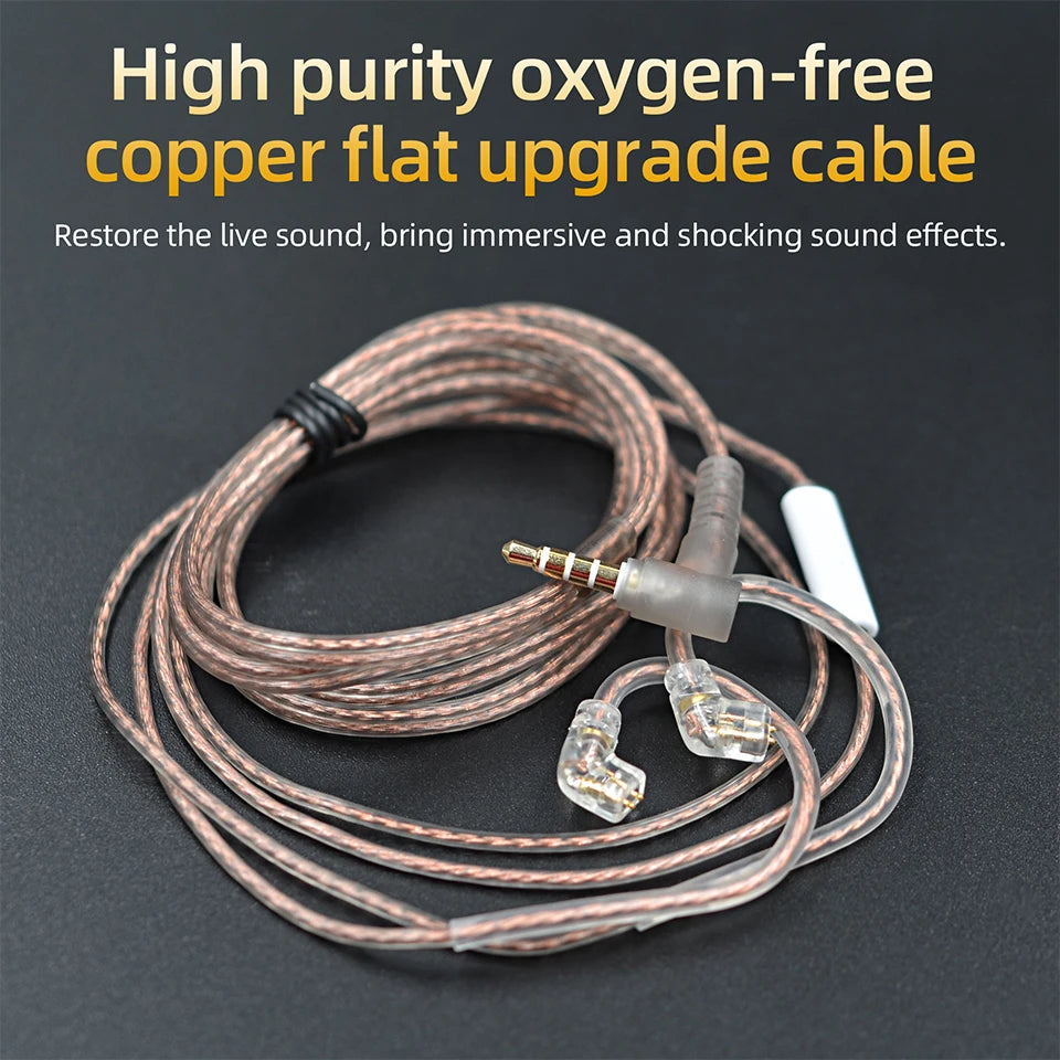 KZ Headphone Cable High-Purity Copper Cube Mixed Upgrade Cable Earphone Wire Original Wire