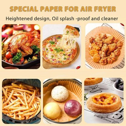 50/100Pcs Air Fryer Disposable Paper Non-Stick Airfryer Baking Papers Round Air-Fryer Paper Liners Paper Kitchen Accessories Beauty World Shop