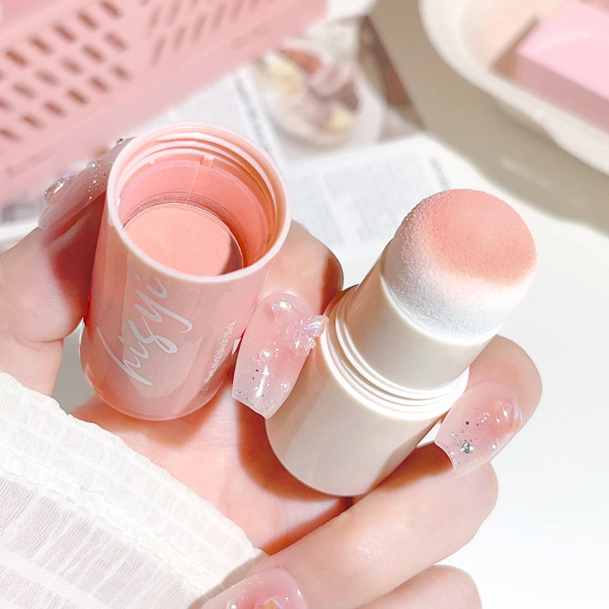 HISYI Yunrou Soft Fog Blush Stick - Energetic and Bouncy, Korean Style, Brightening, Dual-Use for Lips and Cheeks Beauty World Shop