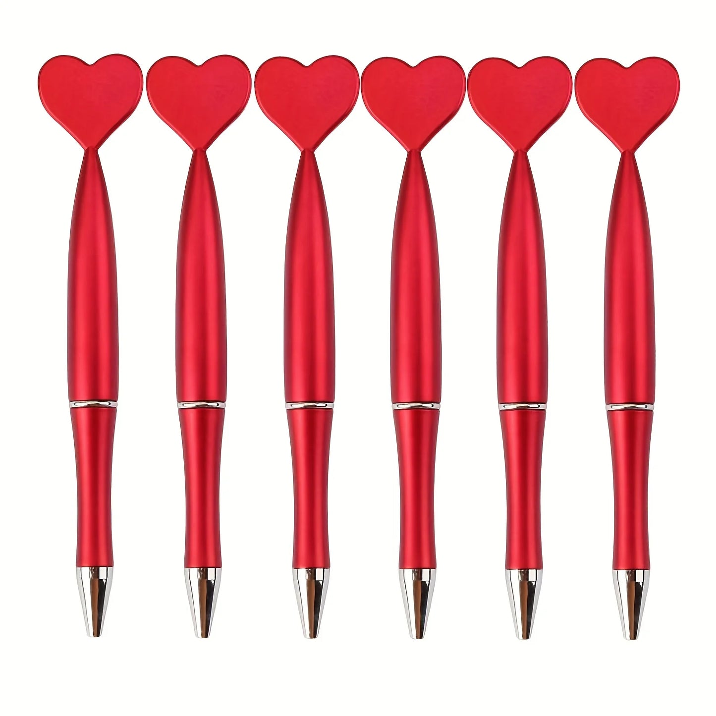12pcs Valentine's Day Heart Shape Pens Black Gel Ink Rollerball Pens for Office School Supplies Gift Kids Ballpoint Pens Beauty World Shop