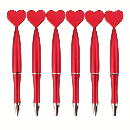 12pcs Valentine's Day Heart Shape Pens Black Gel Ink Rollerball Pens for Office School Supplies Gift Kids Ballpoint Pens Beauty World Shop