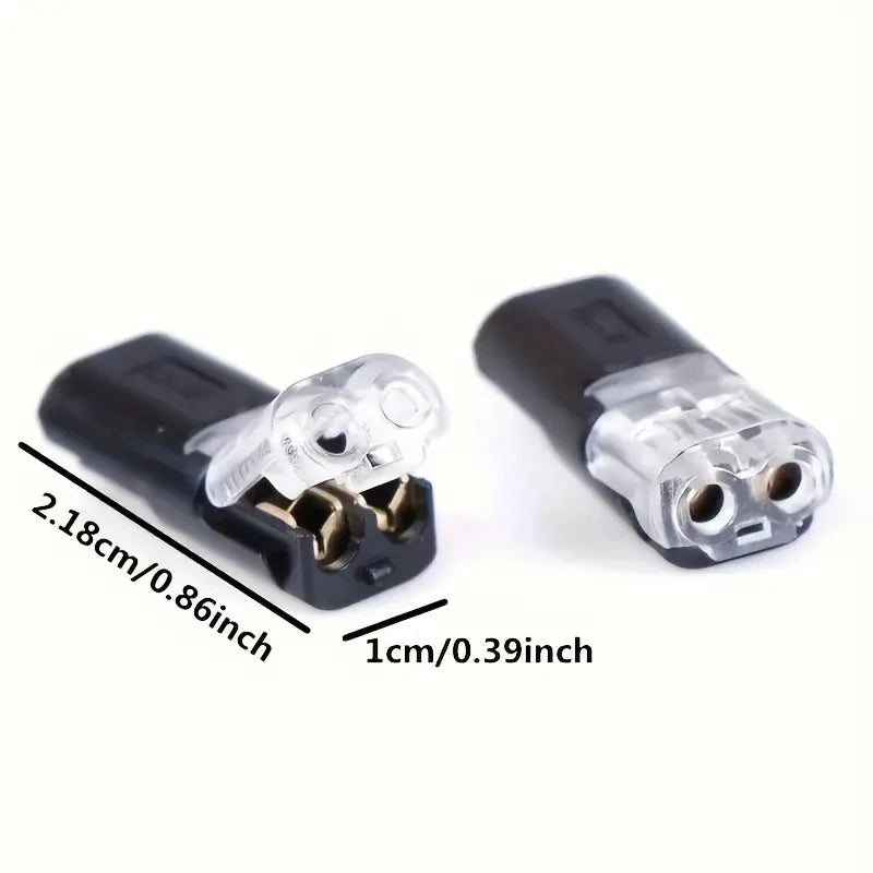 20/50/100 Pack of H2 2-Pin Pluggable Wire Connectors, Nylon-Insulated Copper Quick-Connect Terminal Blocks, Suitable for Low-Voltage Cables, No Power Mode Required, No Electronic Components Beauty World Shop