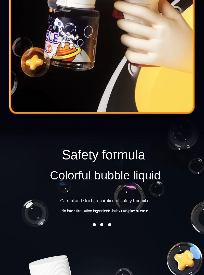 Children Bubble Gun Toy Astronaut Fully Automatic Bubble Machine Bubbles Gun Outdoor Game Fantasy Toy for Boys Girls Gifts Beauty Fashion
