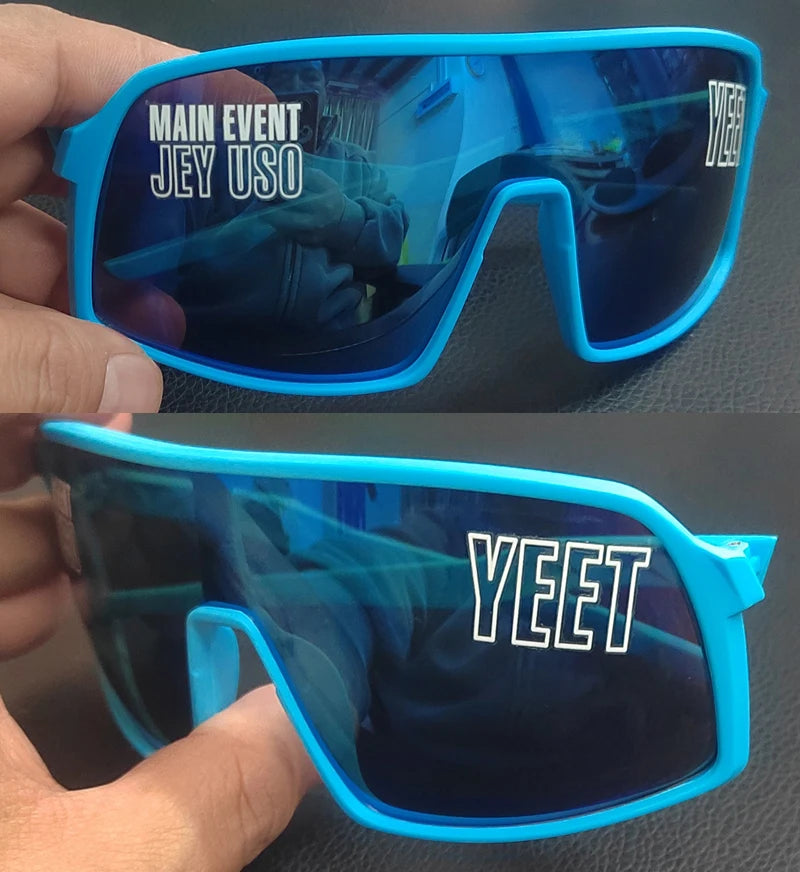 Jey Uso YEET Sunglasses Sports Shades MAIN EVENT Blue Glasses Bloodline USOS RARE Colors Motorcycle Glasses Beauty World Shop