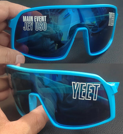 Jey Uso YEET Sunglasses Sports Shades MAIN EVENT Blue Glasses Bloodline USOS RARE Colors Motorcycle Glasses Beauty World Shop