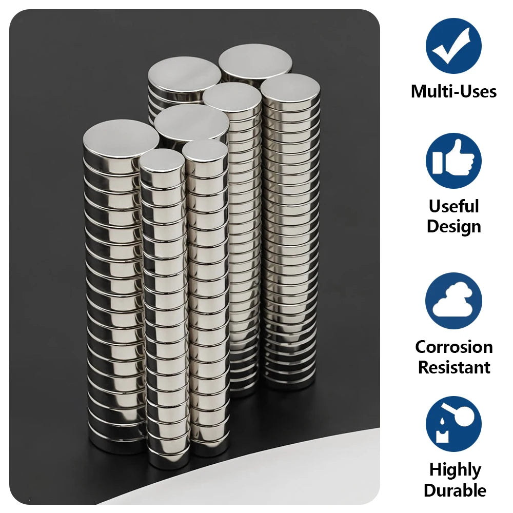 Powerful Neodymium Magnet N35 NdfeB Permanent Magnetic imanes Round Super Strong Fridge Magnets DIY 2/4/5/6/8/10x2/3mm Beauty World Shop