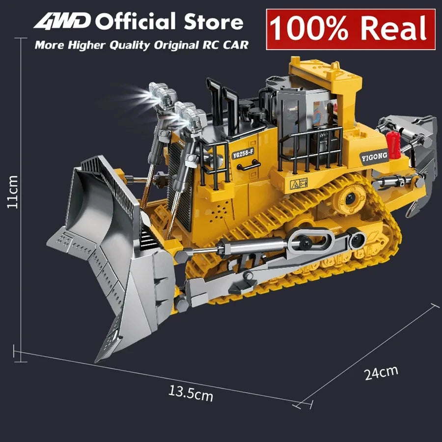 4WD Remote Control Excavator 4x4 Alloy Dump Truck Bulldozer Radio Model RC Car Construction Vehicle Toy Children Kids Gifts Beauty World Shop