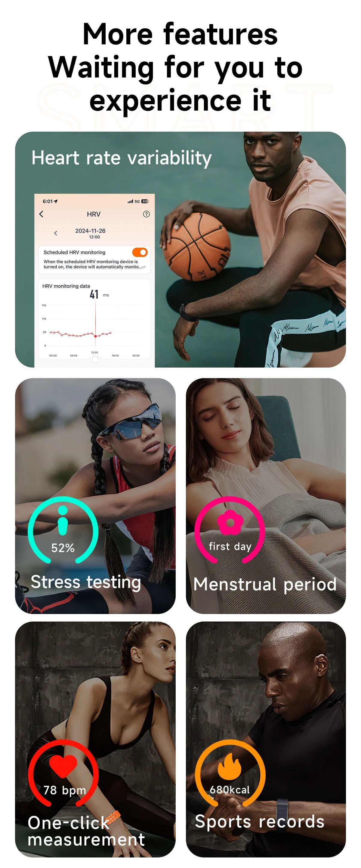 LIGE NO Screen Smart Wristbands With Heart Rate Sleep AI Health Monitor Report Smart Bracelet Incoming Call Notification Watches Beauty World Shop