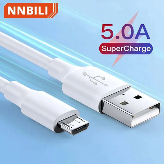 Micro USB Cable 5A Fast Charging Wire Mobile Phone Micro USB Cable For Xiaomi Samsung Andriod USB Type C 7A 10A Data Cable Cord Beauty World Shop