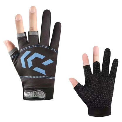 1/2 pair Fishing Gloves Sun Protection 3 Cut Fingers Anti-Slip Breathable Fishing Gloves Suitable for Outdoor Activities Beauty World Shop