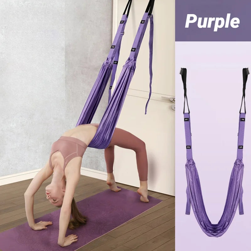 Adjustable Aerial Yoga Strap Pull Rope Women Hammock Stretch Leg Splits Trainer Female Gym Belt Swing Stretching Fitness Beauty World Shop