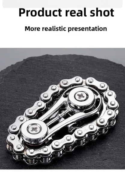 Sprocket Flywheel Flywheel Flying Top Flying Disk Anti-Anxiety Ornaments Metal Bicycle Chain EDC Rotating Flying Disk Adult Toy Beauty World Shop