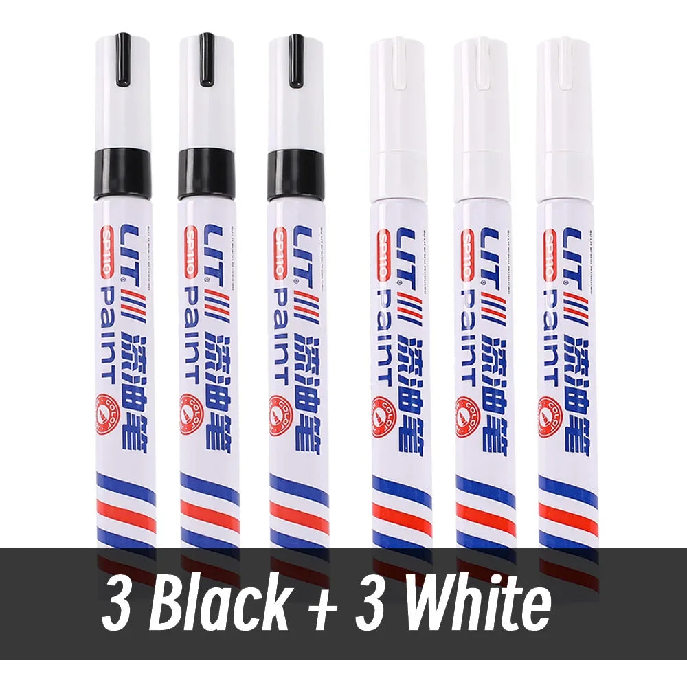 3mm 10p Colorful 8 Colors Permanent Paint Marker Waterproof White Markers tire tread rubber fabric Paint metal Paint Marker Pens Beauty World Shop