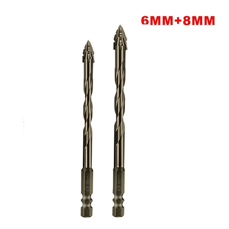 High-Four-edged serrated eccentric drill for dry drilling of ceramic tiles, glass, marble, concrete, stainless steel drill bits Beauty World Shop
