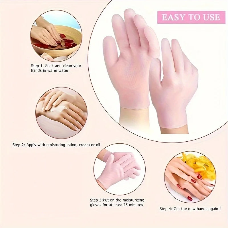 2-Pack Silicone Moisturizing Gloves Exfoliate to Prevent Dry Hands and Leave Hands Smooth and Soft Hand Care Tool Beauty World Shop