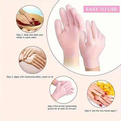2-Pack Silicone Moisturizing Gloves Exfoliate to Prevent Dry Hands and Leave Hands Smooth and Soft Hand Care Tool Beauty World Shop