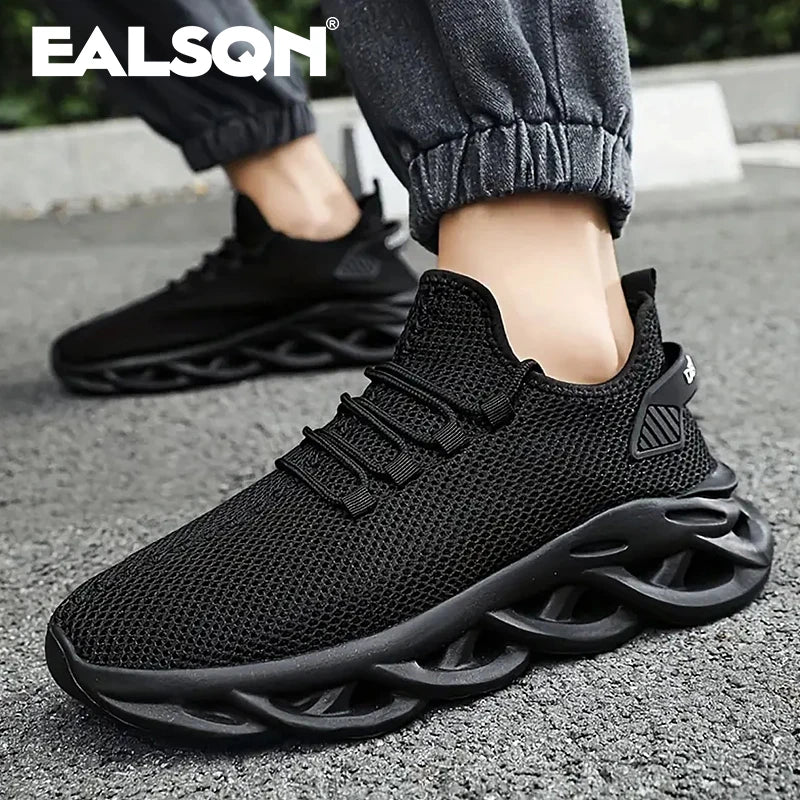 Men Sports Running Black Jogging Shoes Casual Sneakers Brown Outdoor Breathable Mesh Women Light Shock-absorption Black Tennis Beauty World Shop
