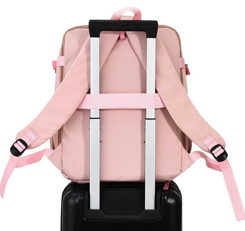 Lightweight Large Travel Backpack, Solid Color Minimalist Multifunctional Student School Bag Beauty World Shop