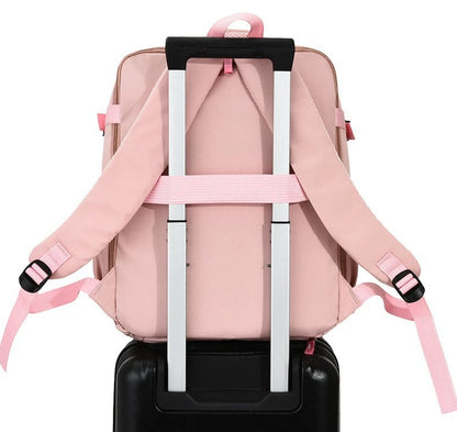 Lightweight Large Travel Backpack, Solid Color Minimalist Multifunctional Student School Bag Beauty World Shop