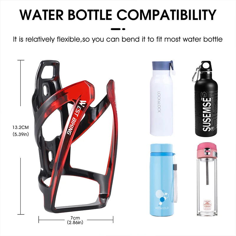 WEST BIKING Bicycle Water Bottle Cage Colorful Gradient Cycling Bottle Holder Ultralight MTB Road Bike Water Bottle Bracket Beauty World Shop