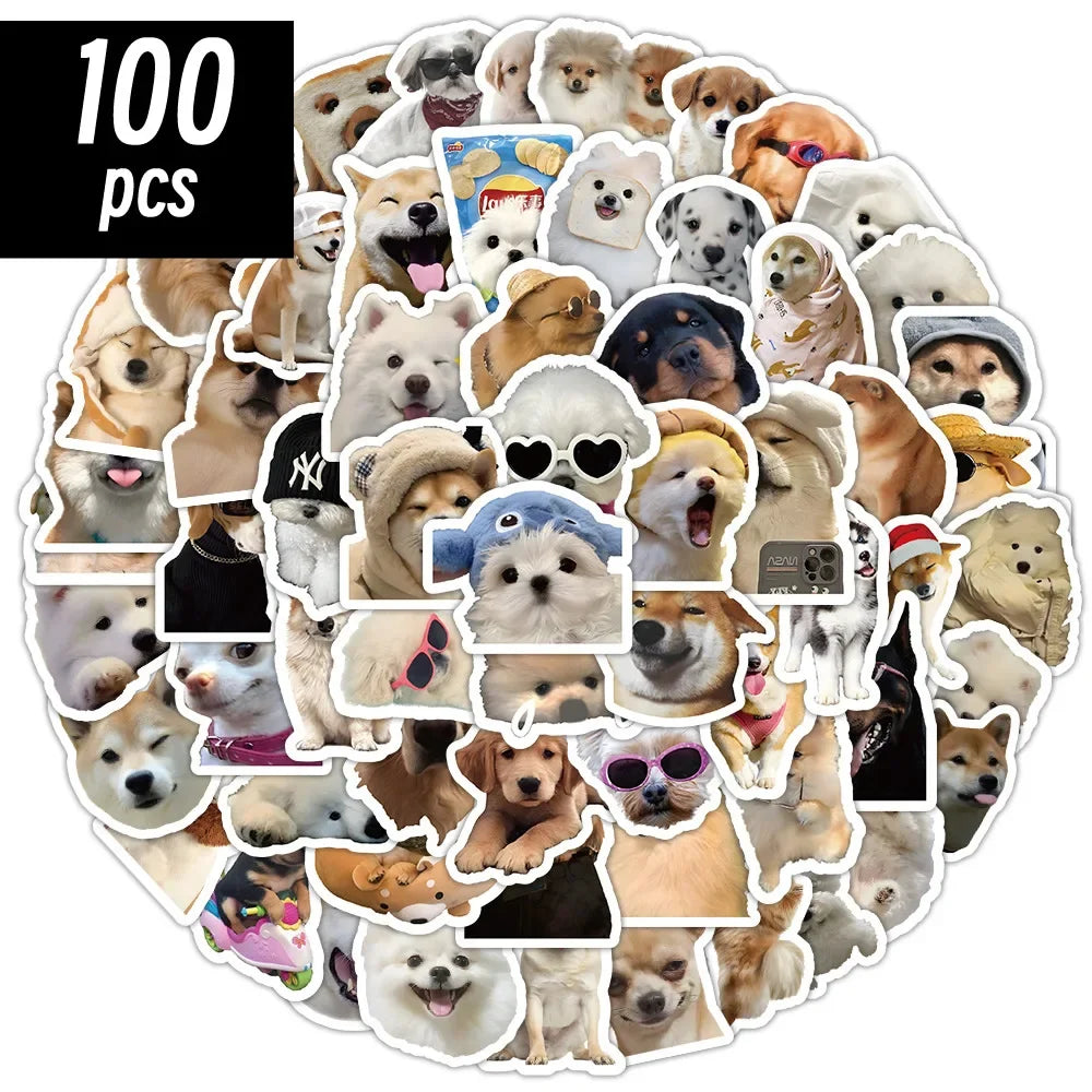 10/50/100pcs Funny Dog Stickers Cartoon Cute Decals Toy Stationery Guitar Phone Bicycle Laptop Luggage Car Graffiti Kids Sticker Beauty World Shop