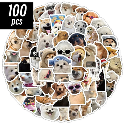 10/50/100pcs Funny Dog Stickers Cartoon Cute Decals Toy Stationery Guitar Phone Bicycle Laptop Luggage Car Graffiti Kids Sticker Beauty World Shop