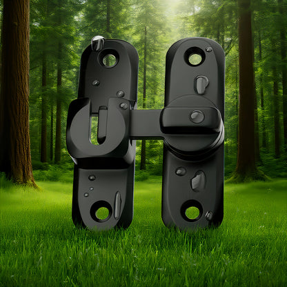 Anti-Theft Door Lock - 90°/180° Adjustable Sliding Pin, Keyless Entry Heavy-Duty Black Easy Install for Home Office Hotel Garage Beauty World Shop
