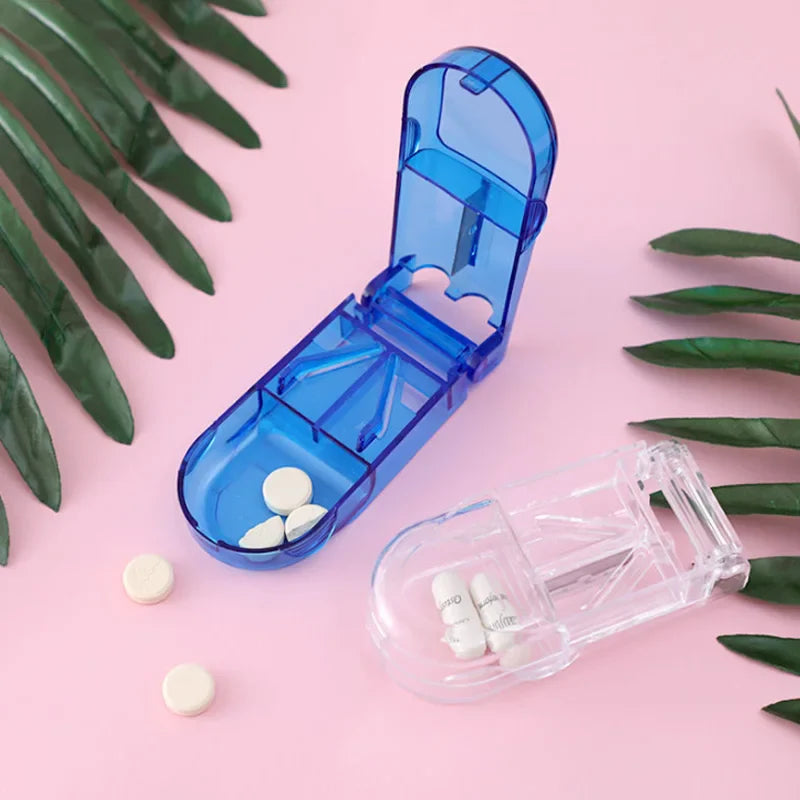 Pill Cutter Box Portable Drug Box Tablet Cutter Splitter Medicine Pill Holder Pill Cutter Box Beauty Trend Shop