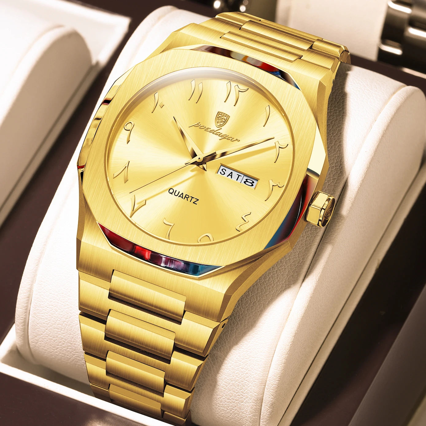 POEDAGAR Original Luxury Men's Watch Waterproof Week Date Fashion Men Wristwatch Quartz Stainless Steel Man Watches Reloj Hombre Beauty World Shop