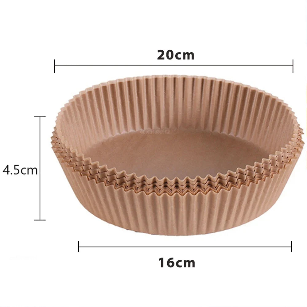 50/100Pcs Air Fryer Disposable Paper Non-Stick Airfryer Baking Papers Round Air-Fryer Paper Liners Paper Kitchen Accessories Beauty World Shop