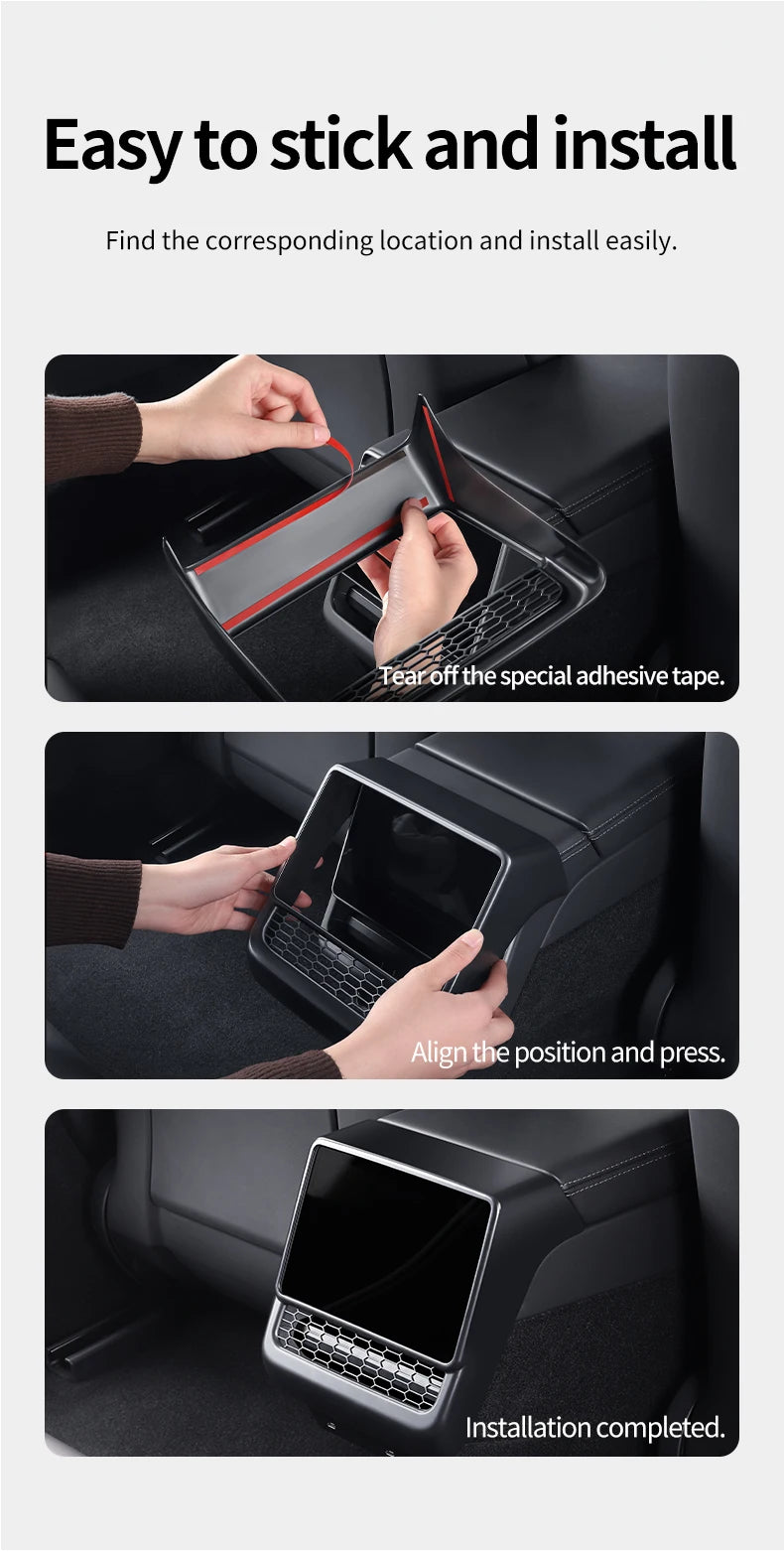YZ For Tesla Model 3 Y Highland Juniper Rear Center Console Air Vent Cover Vent Outlet Dust Cover Car Styling Interior Accessory Beauty World Shop
