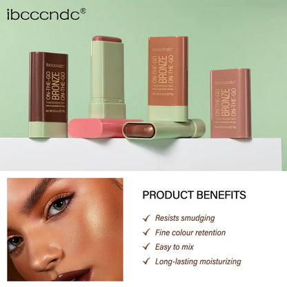 Multi-function Blush Stick Face Makeup Waterproof Easy Color Rouge Blusher Cream Contour Rendering Brightening Contour Makeup Beauty World Shop